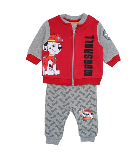 Trening Călduros pentru Copii, 2 Piese - Model Marshall „Paw Patrol”, Roșu/Gri
