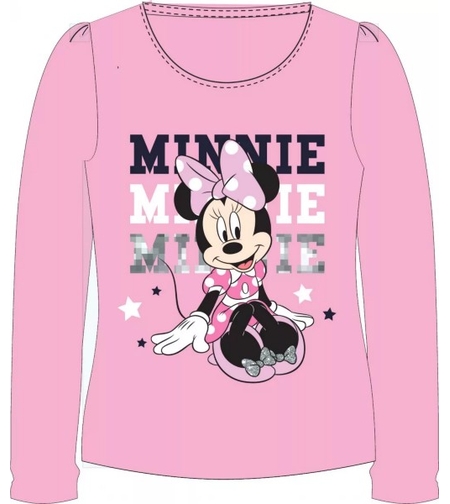 Tricou Minnie Mouse Roz mâneca lunga