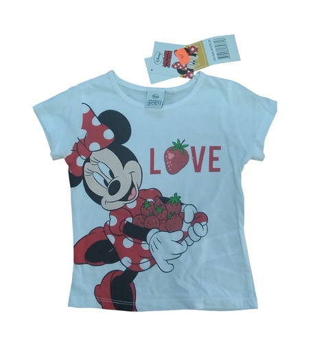 Tricou Minnie Mouse Alb cu glitter pentru 3 ani