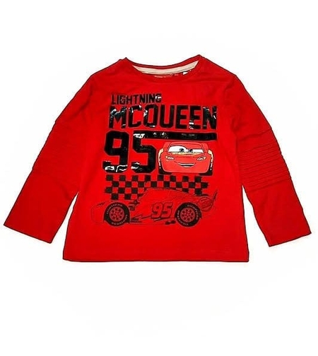 Bluză Băieți Roșie Disney Cars - Bluză Mânecă Lungă Fulger McQueen 95