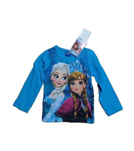 Tricou Frozen Albastru Mâneca Lunga Bumbac