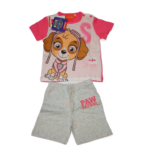 Compleu de Vară Fetițe Paw Patrol Skye – Tricou și Pantaloni Scurți – Nou cu Etichetă
