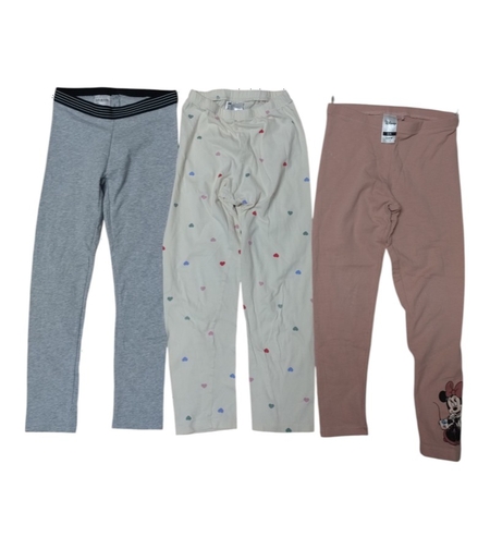 Set / Lot 3 Perechi Colanți Fetiță 6-8 ani (Mărimi 122-128) – H&M (Bumbac 100%), Disney Minnie Mouse și Pepperts — Second Hand Stare Excelentă