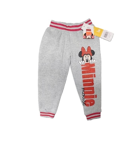 Pantaloni de trening vătuiți gri Minnie Mouse cu glitter și buzunare, mărimea 98 (3 ani) - Calitate Extra