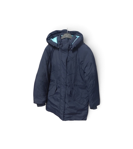 Geacă Lungă de Iarnă H&M Tip Parka cu Glugă și Căptușeală Turcoaz – Mărimea 116 (6 ani) | Second Hand