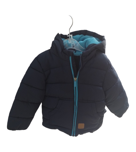Geacă de Iarnă Matlasată Liegelind cu Glugă și Căptușeală Fleece Turcoaz – Mărimea 86-92 | Second Hand