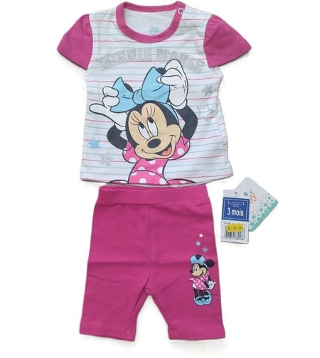 Compleu Minnie Baby Ciclam cu glitter