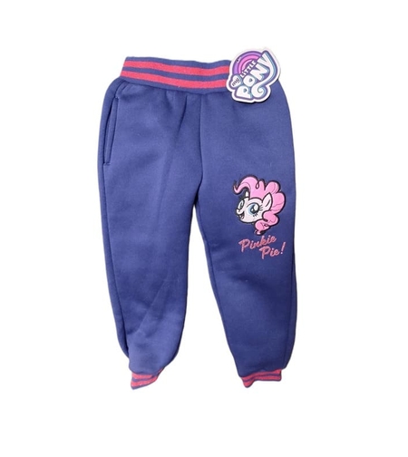 Pantaloni de trening vătuiți bleumarin My Little Pony cu aplicație cusută și glitter, mărimea 98 (3 ani) - Calitate Extra