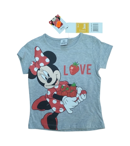 Tricou Minnie Mouse gri cu glitter