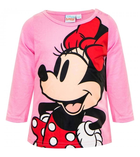 Tricou Minnie Mouse Roz mâneca lunga