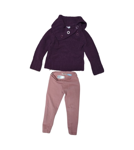 Compleu Fetiță cu Pulover Tricotat X-Mail și Pantaloni Vătuiți C&A — Mărime 110-116 (5 ani) — Second Hand Stare Excelentă