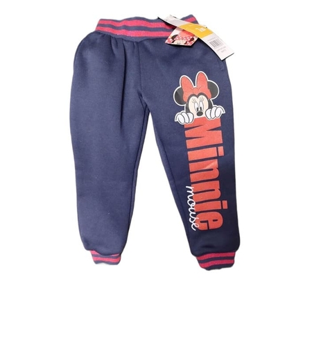 Pantaloni de trening vătuiți bleumarin Minnie Mouse cu glitter și buzunare, mărimea 98 (3 ani) - Calitate Extra