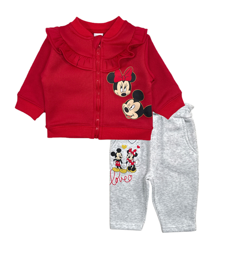 Set Minnie Mouse Bebe rosu