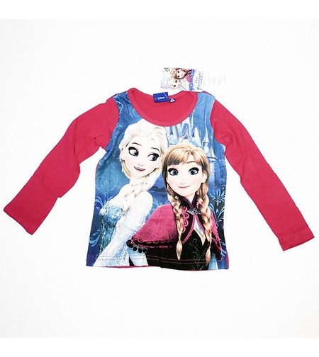 Tricou Frozen Rosu Mâneca Lunga Bumbac