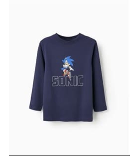 Bluză bumbac băieți Zippy „Sonic the Hedgehog” albastru închis, mărime 11-12 ani - Nouă cu etichetă