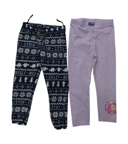 Set 2 perechi colanți fete mărimea 98-104 cm (3-4 ani) - Colanți vătuiți Lupilu și pantaloni de casă H&M - Calitate Extra