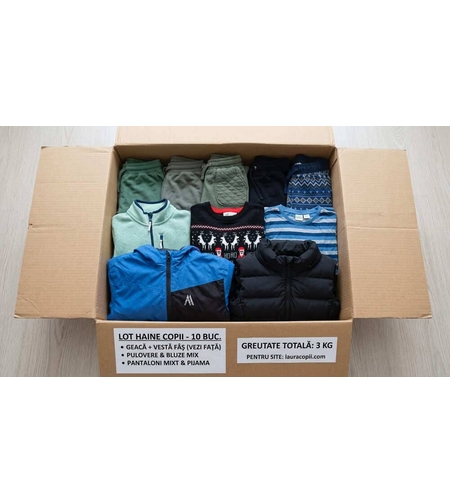 Mega-Lot Băieți 11-12 ani (3 kg) - Geacă, Vestă Fâș, Pulover H&M Gaming și 5 Pantaloni Trening (mărimea 146-152 cm)