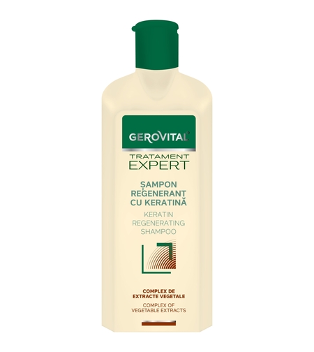 Sampon Gerovital Tratament Expert regenerant cu keratina, 400 ml