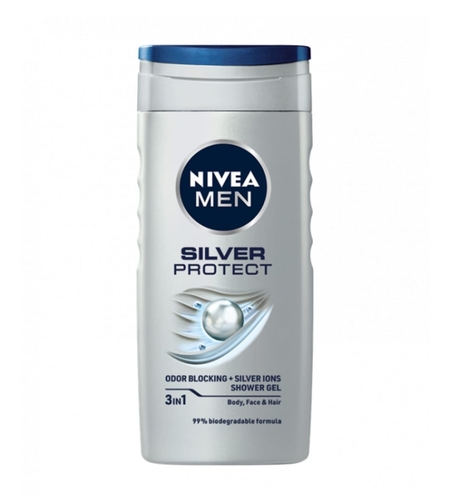 Nivea Gel de dus, Barbati, 250 ml, Silver Protect