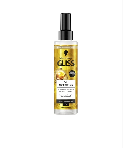 Balsam express Schwarzkopf Gliss Oil Nutritive pentru par uscat si deteriorat, 200ml