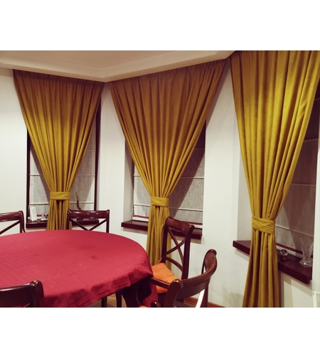 Draperie Madras și voal alb / perdea dungi