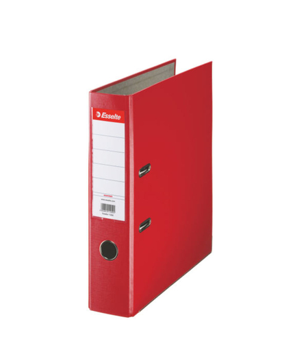 Biblioraft Esselte Economy, PP, partial reciclat, FSC, A4, 75 mm, rosu
