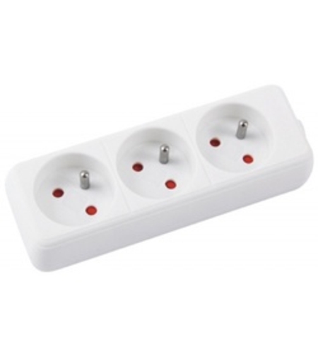 Prelungitor cu 3 prize, cablu 1.5 metri, Office Products - alb