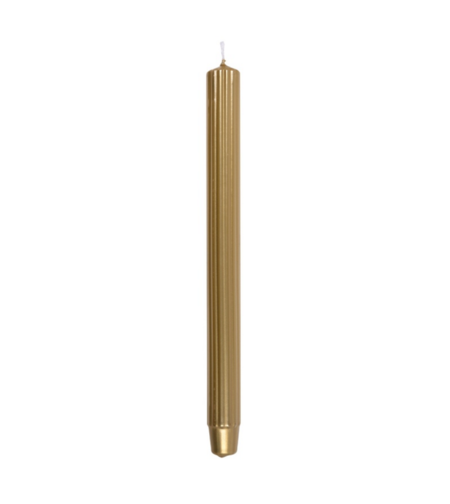 Lumanari cu dungi, pentru cina, lacuite, 25 x 300mm, 4 buc/set, DONAU Home - aurii