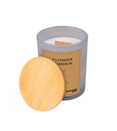 Lumanare in recipient de sticla, cu capac, 200gr, 40 de ore ardere, DONAU Home - Flower Garden