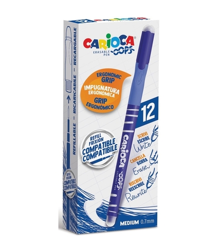 Pix erasable, 0.7mm, CARIOCA Oops - albastru