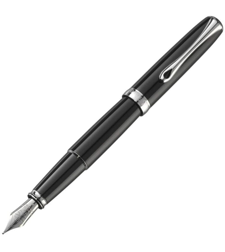 Stilou DIPLOMAT Excellence A2, cu penita M, din otel inoxidabil - Black Lacquer