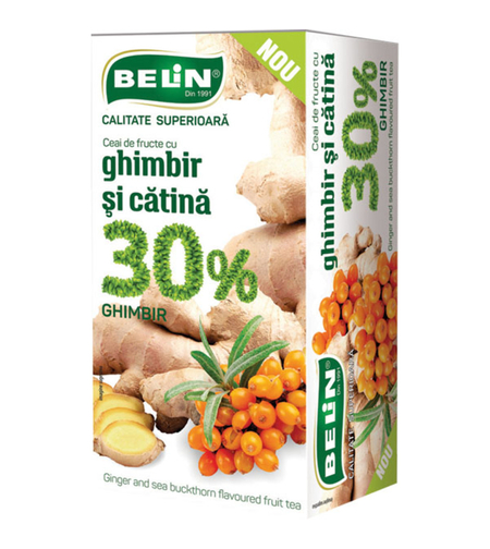 Ceai Belin fructe 30% ghimbir si catina, 20 pliculete