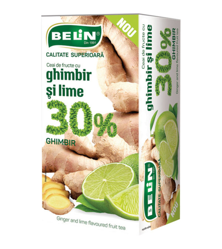 Ceai Belin fructe 30% ghimbir si lime, 20 pliculete