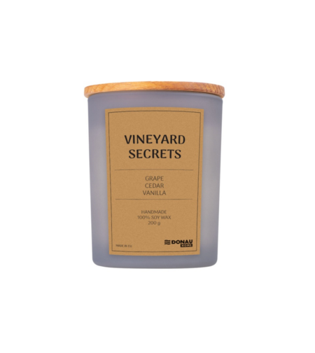Lumanare in recipient de sticla, cu capac, 200gr, 40 de ore ardere, DONAU Home - Vineyard Secrets