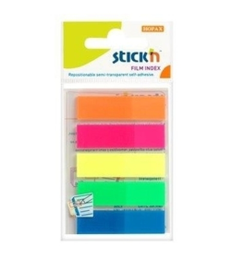Notes index plastic 45×12 mm, 5 culori