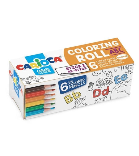 CARIOCA Coloring Roll Mini, 10 x 85 cm/rola, hartie autoadeziva - ABC