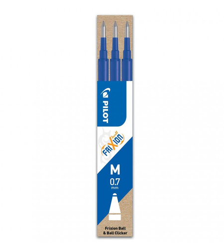 Rezerve roller Pilot Frixion 0.7mm, albastru, 3 buc/set