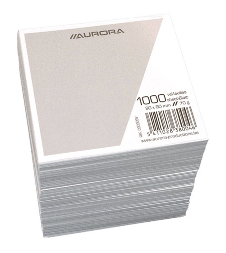 Rezerva cub hartie alba 9x9x9cm AURORA