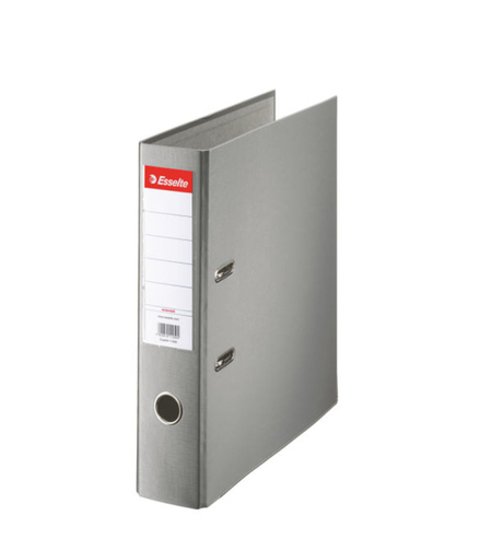 Biblioraft Esselte Economy, PP, partial reciclat, FSC, A4, 75 mm, gri