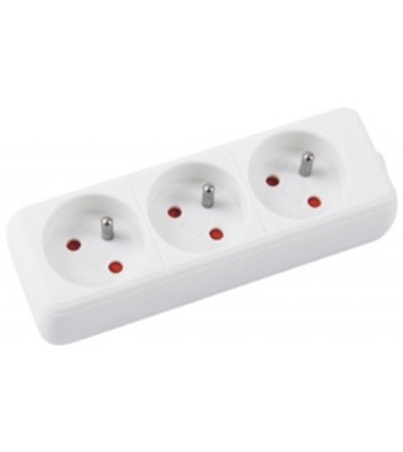 Prelungitor cu 3 prize, cablu 5 metri, Office Products - alb