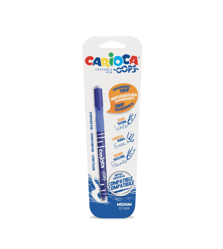 Pix erasable, 0.7mm, CARIOCA Oops - albastru