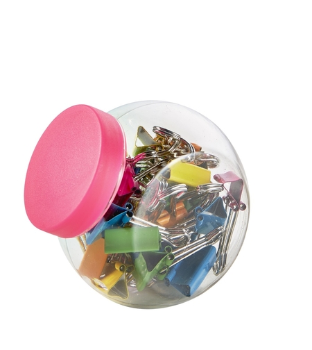 Clip hartie 19 mm, 25/borcan, ALCO - neon asortate