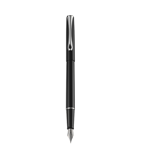 Stilou DIPLOMAT Traveller, cu penita M, din otel inoxidabil - black lacquer