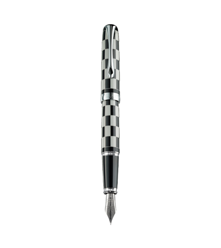 Stilou DIPLOMAT Excellence A plus, cu penita M, din otel inoxidabil - Rome Black White