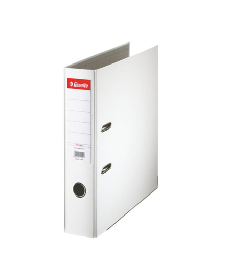 Biblioraft Esselte Economy, PP, partial reciclat, FSC, A4, 75 mm, alb