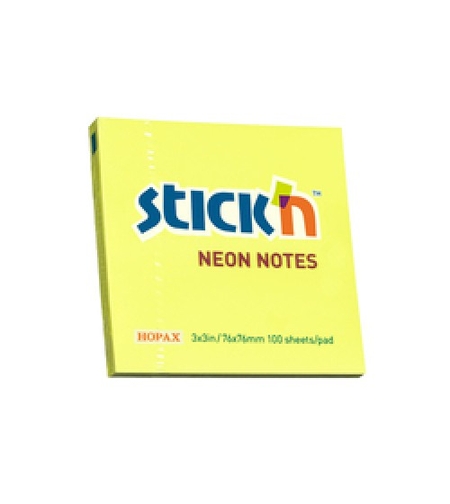 Notes adeziv 76x76x100 file Hopax, culori neon