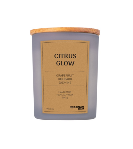 Lumanare in recipient de sticla, cu capac, 200gr, 40 de ore ardere, DONAU Home - Citrus Glow
