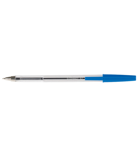 Pix transparent cu mina interschimbabila , varf 0.7mm, Q-Connect - albastru