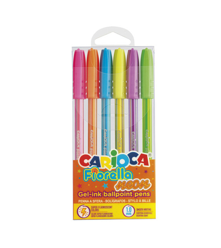 Pixuri colorate Carioca, neon, Fiorella - 6 buc/set