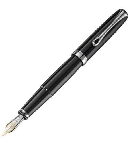 Stilou DIPLOMAT Excellence A2, cu penita M, aurita 14kt. - Black Lacquer